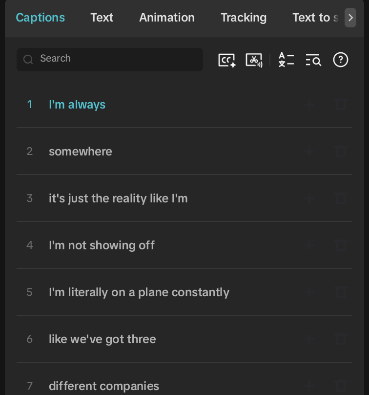 Caption line breaks